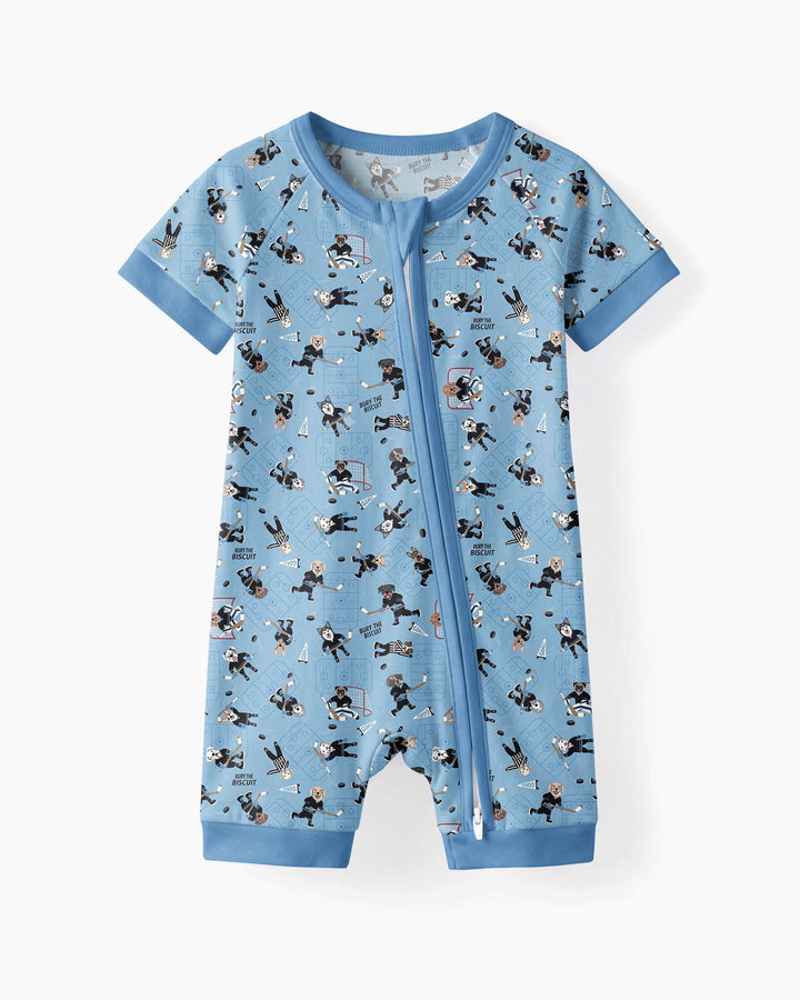 Hockey Dogs - Blue and Black Bamboo Shorty Zippy