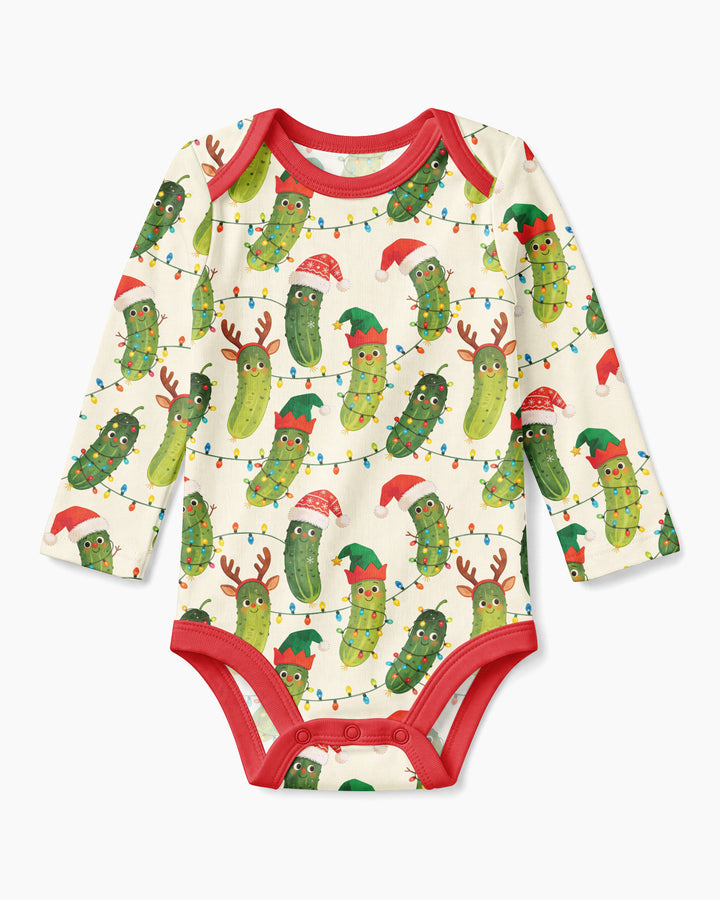 Cheerful Christmas Pickle Bamboo Bodysuit