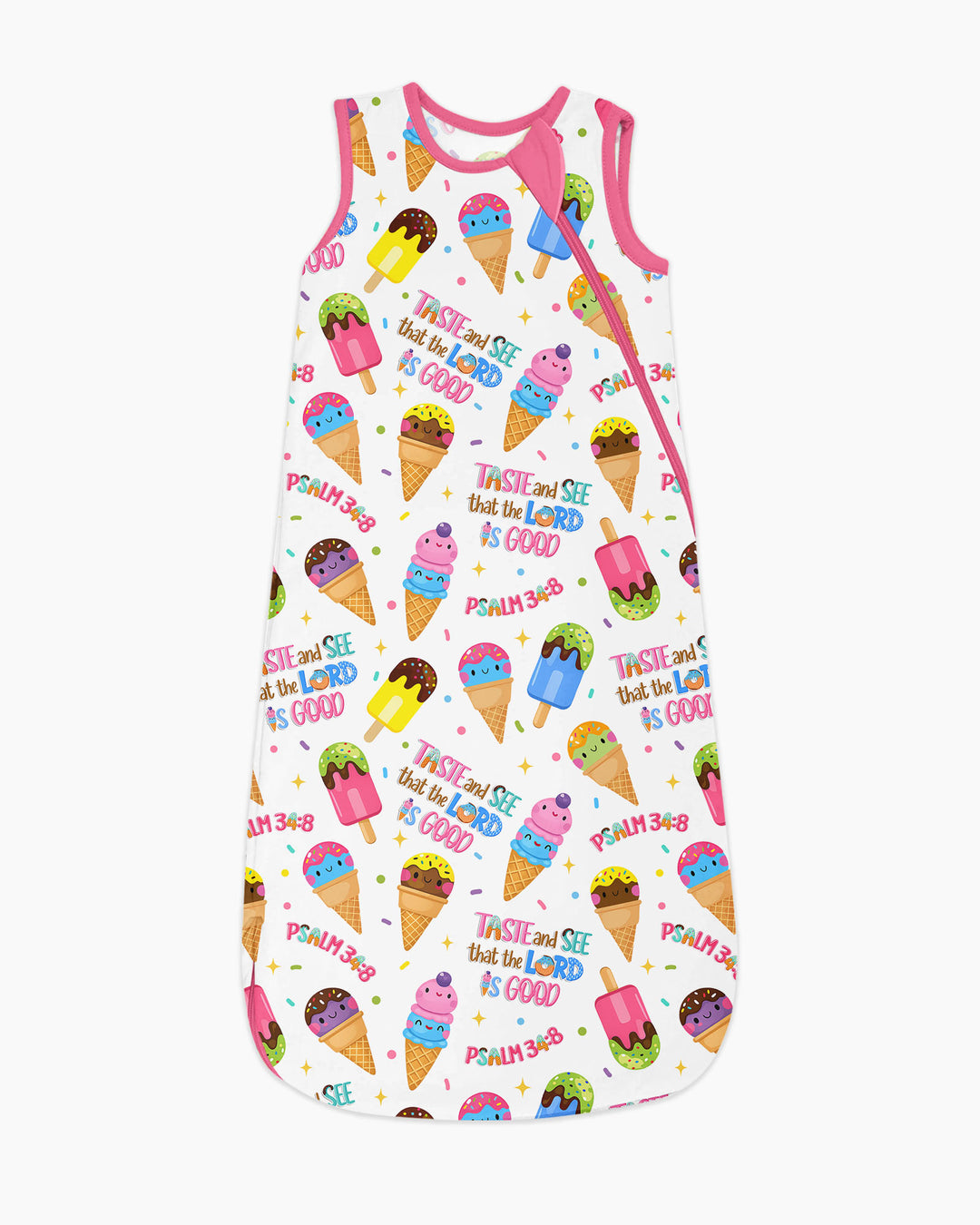 Jesus Summer Ice Cream Taste and See That The Lord Is Good Bamboo Sleep Bag