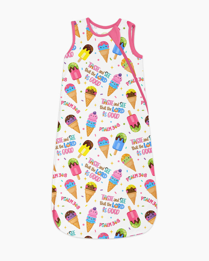 Jesus Summer Ice Cream Taste and See That The Lord Is Good Bamboo Sleep Bag