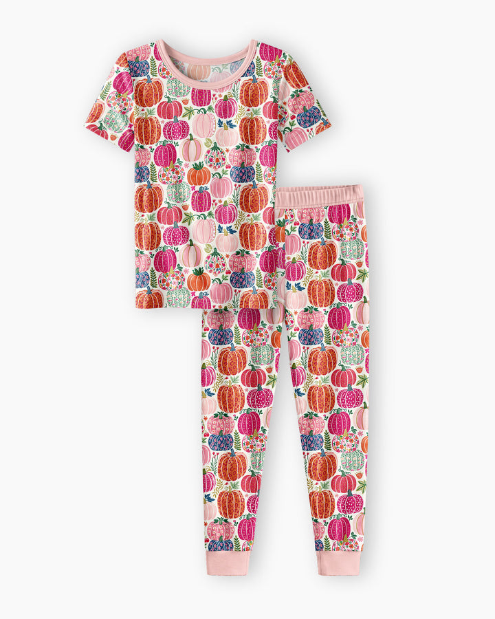 Pumpkin & Bloom Bamboo Two Piece Short Sleeve Pajama Set
