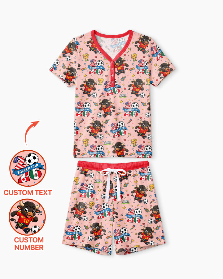 We Are The Champions Soccer Cup 2026 Bamboo Women Short Sleeve Short Pajama Set