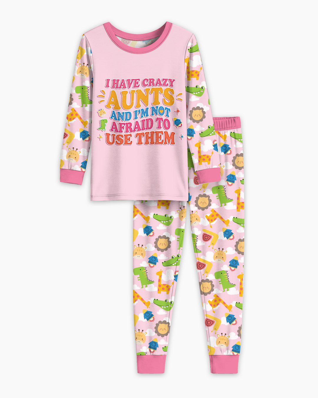 I Have Crazy Aunts Bamboo Two Piece Long Sleeve Pajama Set