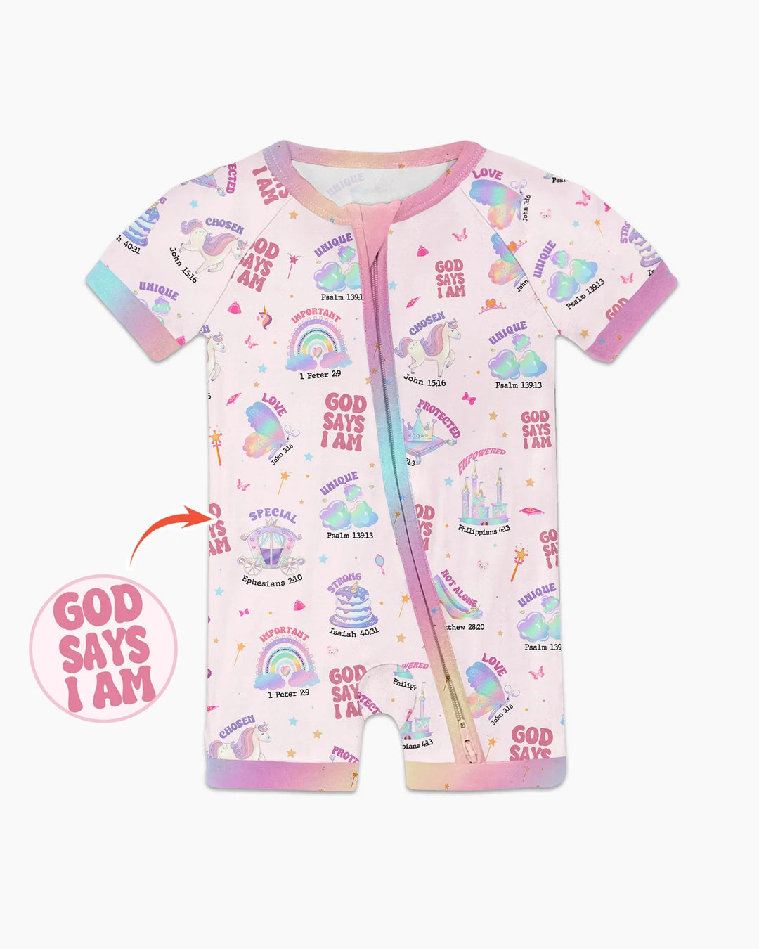 God Says I Am Girl Bamboo Shorty Zippy