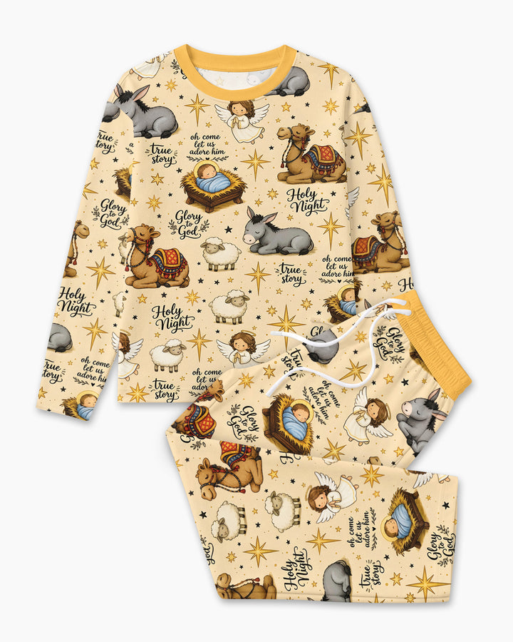 Nativity Christmas Holy Night Bamboo Men's Pajama Set
