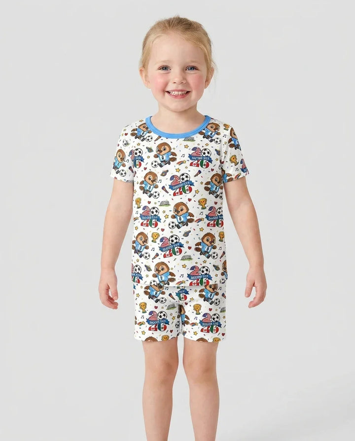 We Are The Champions Soccer Cup 2026 Bamboo Two Piece Short Sleeve Shorts Pajama Set