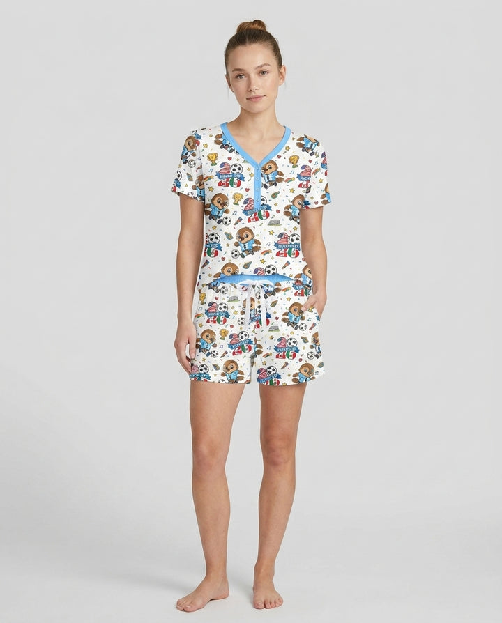 We Are The Champions Soccer Cup 2026 Bamboo Women Short Sleeve Short Pajama Set