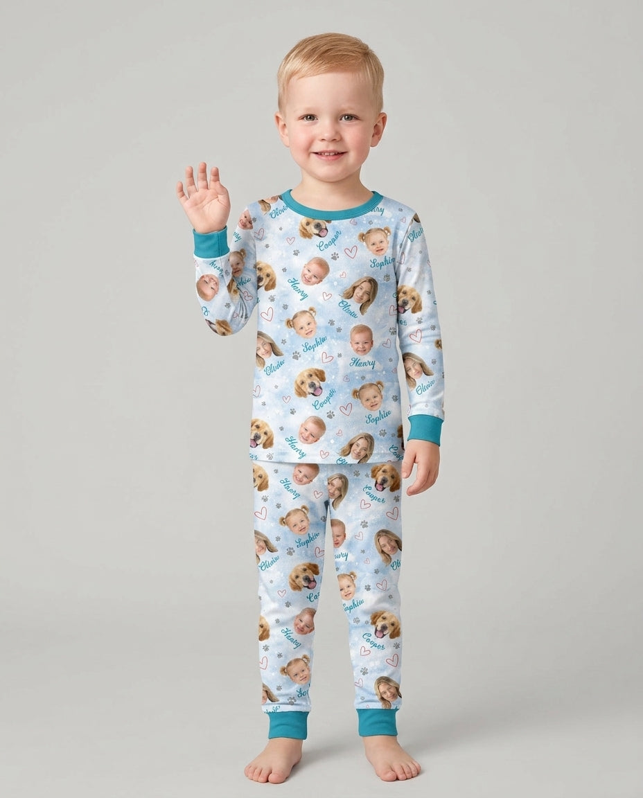 Personalized Family Matching Bamboo Two Piece Long Sleeve Pajama Set