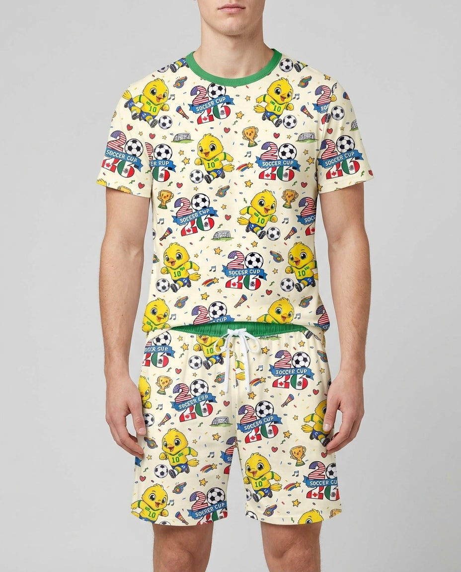 We Are The Champions Soccer Cup 2026 Bamboo Men Short Sleeve Short Pajama Set