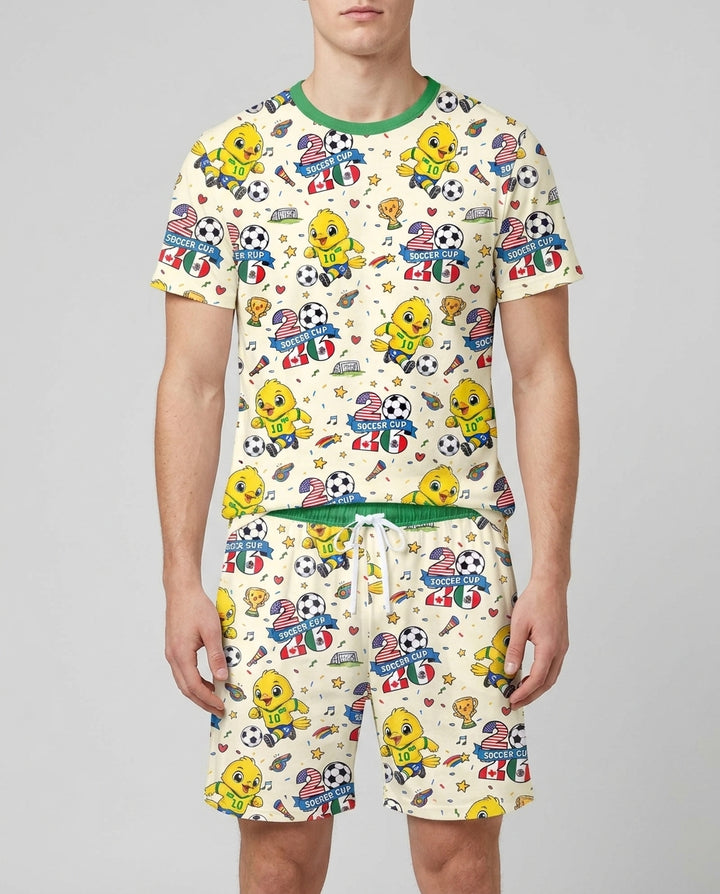 We Are The Champions Soccer Cup 2026 Bamboo Men Short Sleeve Short Pajama Set