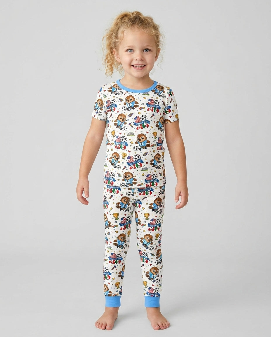 We Are The Champions Soccer Cup 2026 Bamboo Two Piece Short Sleeve Pajama Set