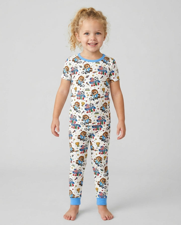 We Are The Champions Soccer Cup 2026 Bamboo Two Piece Short Sleeve Pajama Set