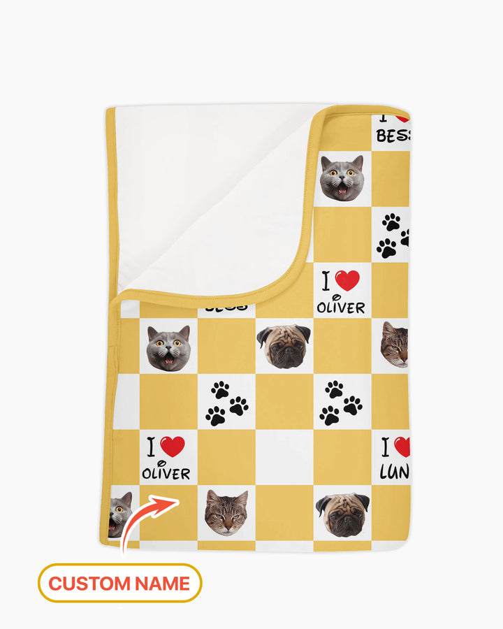 Custom Photo I Love My Best Friend Dog/Cat Bamboo Blanket