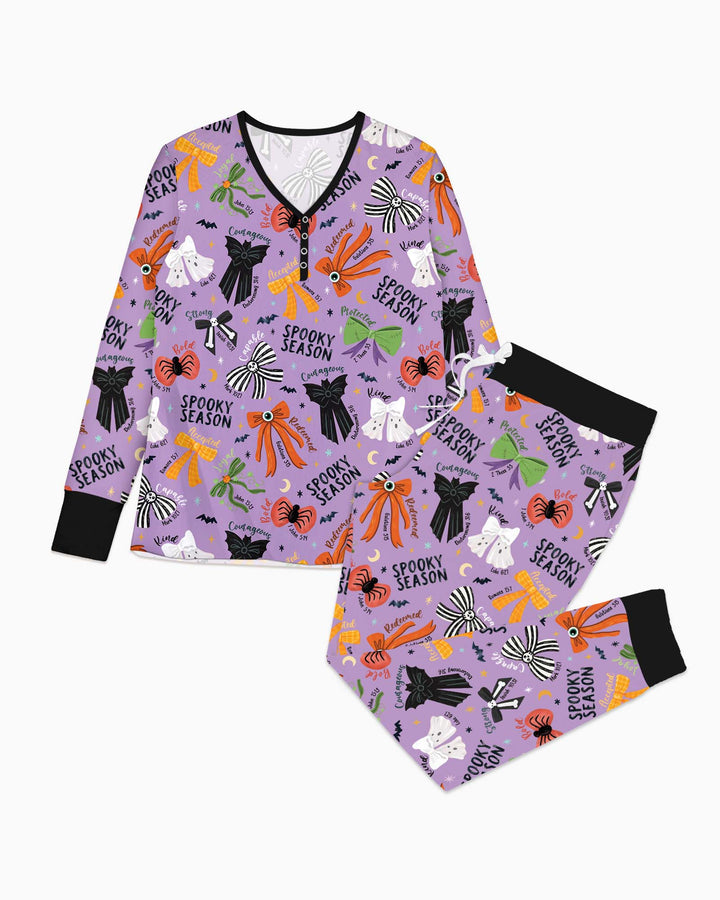 Spooky Bows Spooky Season Bamboo Women Pajama Set