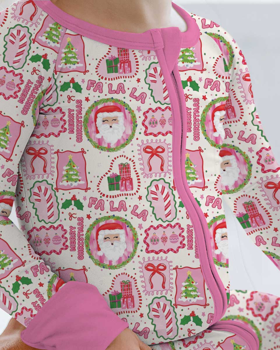 Fa La La Pink Christmas Bamboo Convertible Zippy