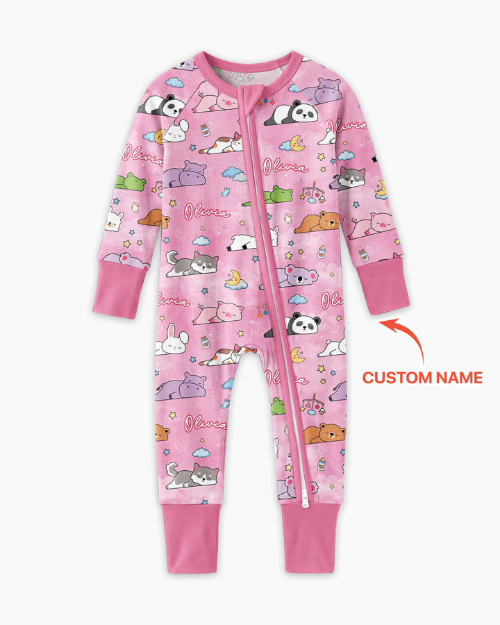 Custom Name Sleeping Cutie Bamboo Convertible Zippy