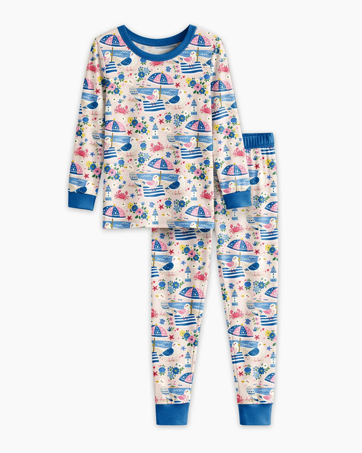 A Day At The Shore Bamboo Two Piece Long Sleeve Pajama Set