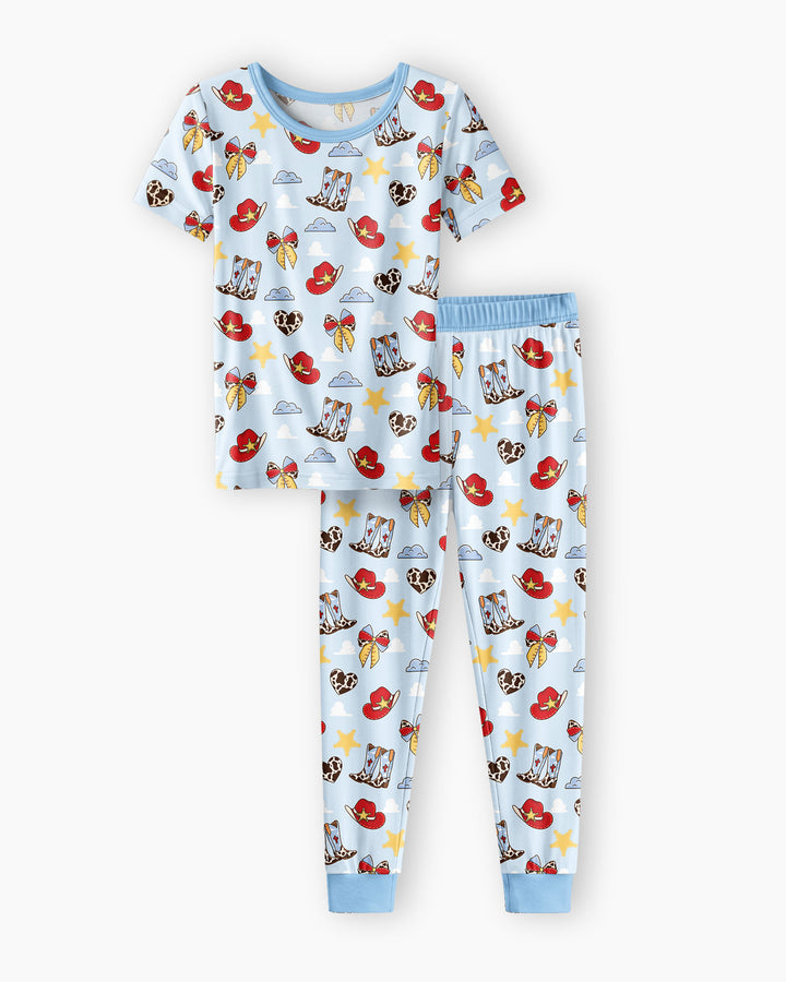 Cowboy Story Bamboo Two Piece Short Sleeve Pajama Set