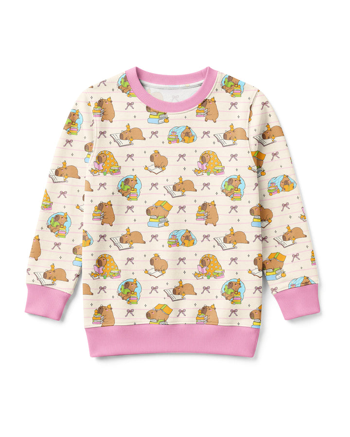 Sweet Study Capy Bamboo Crewneck Sweatshirt