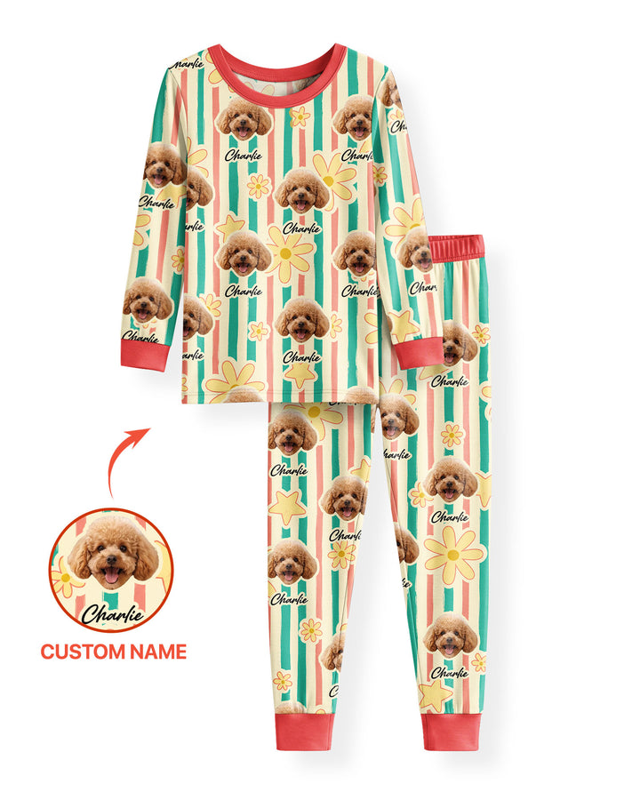 Funny Pet Pattern Bamboo Two Piece Long Sleeve Pajama Set