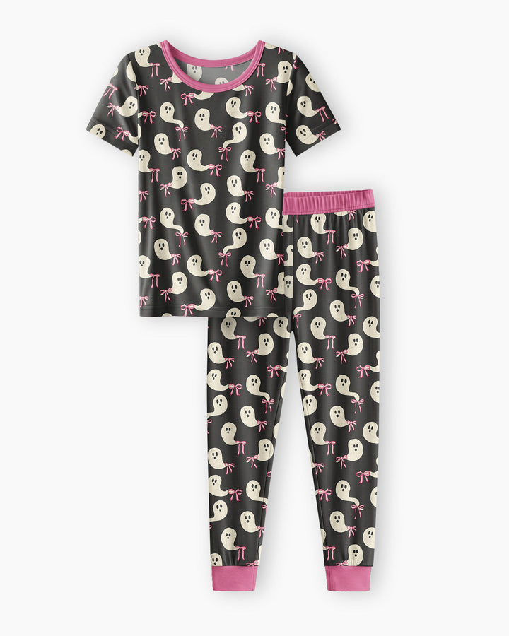 Little Ghosts Bamboo Two Piece Short Sleeve Pyjamas Set For Haloween
