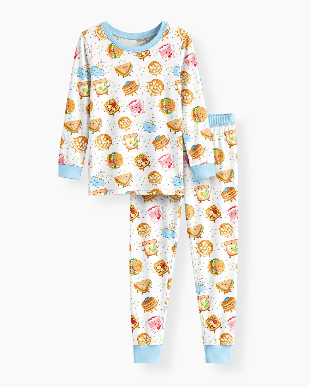 Breakfast Buddies Bamboo Two Piece Long Sleeve Pajama Set