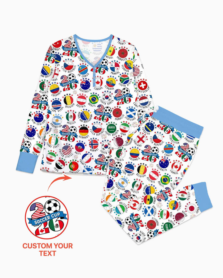 The World Plays Here 2026 Soccer Tour Bamboo Women Pajama Set