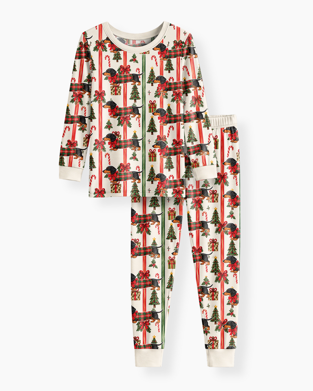 Puppy Holiday Bamboo Two Piece Long Sleeve Pajama Set