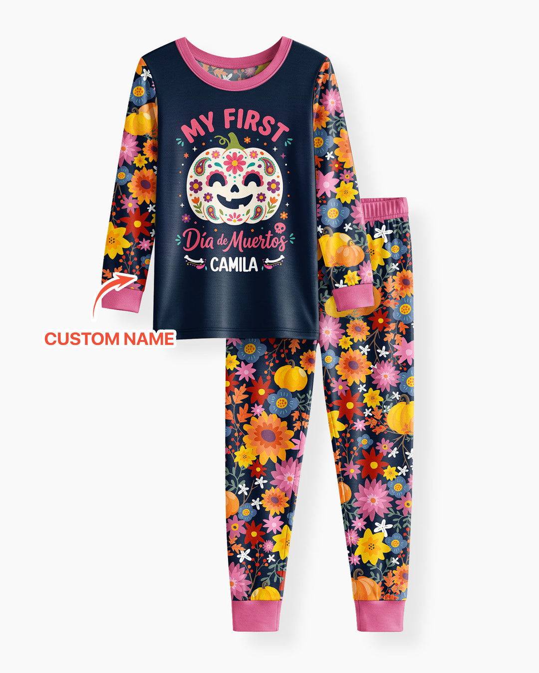 My first Dia de Muertos Bamboo Two Piece Long Sleeve Pajama Set