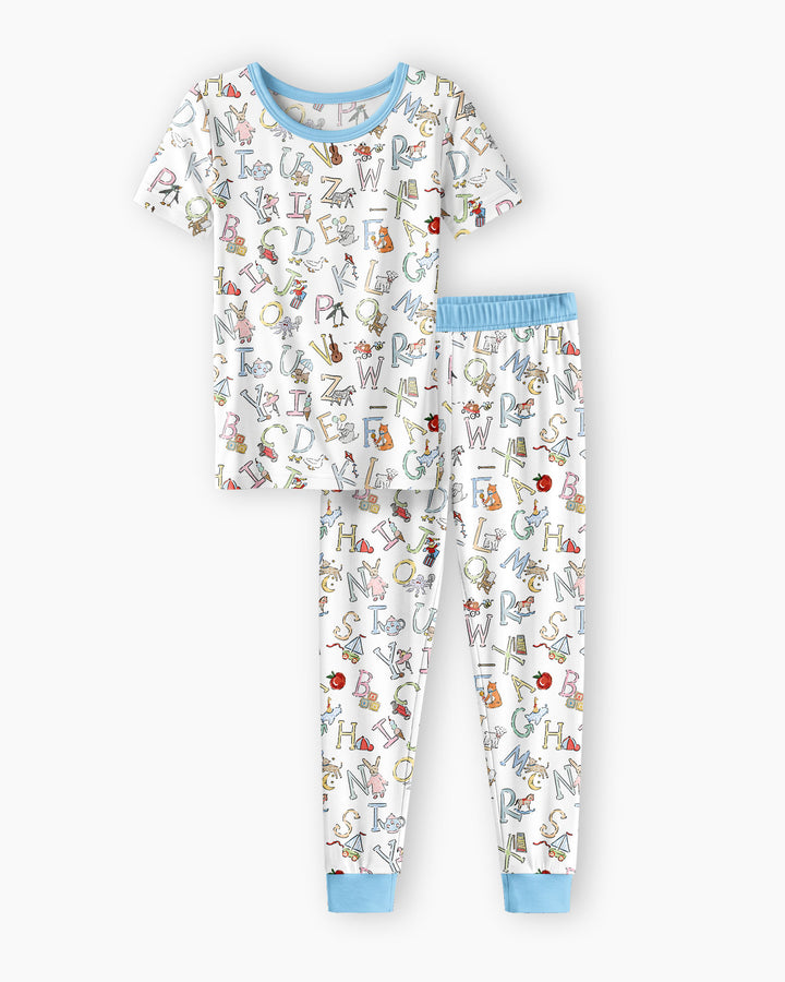 ABC Whimsy Bamboo Two Piece Short Sleeve Pajama Set