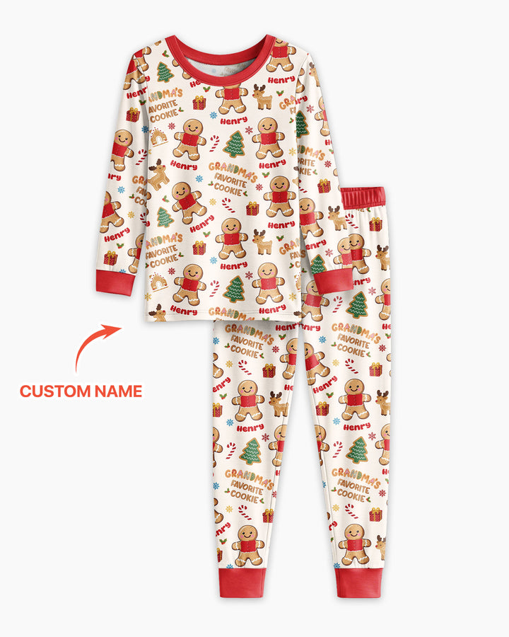 Personalized Grandma's Favorite Cookie Bamboo Two Piece Long Sleeve Pajama Set