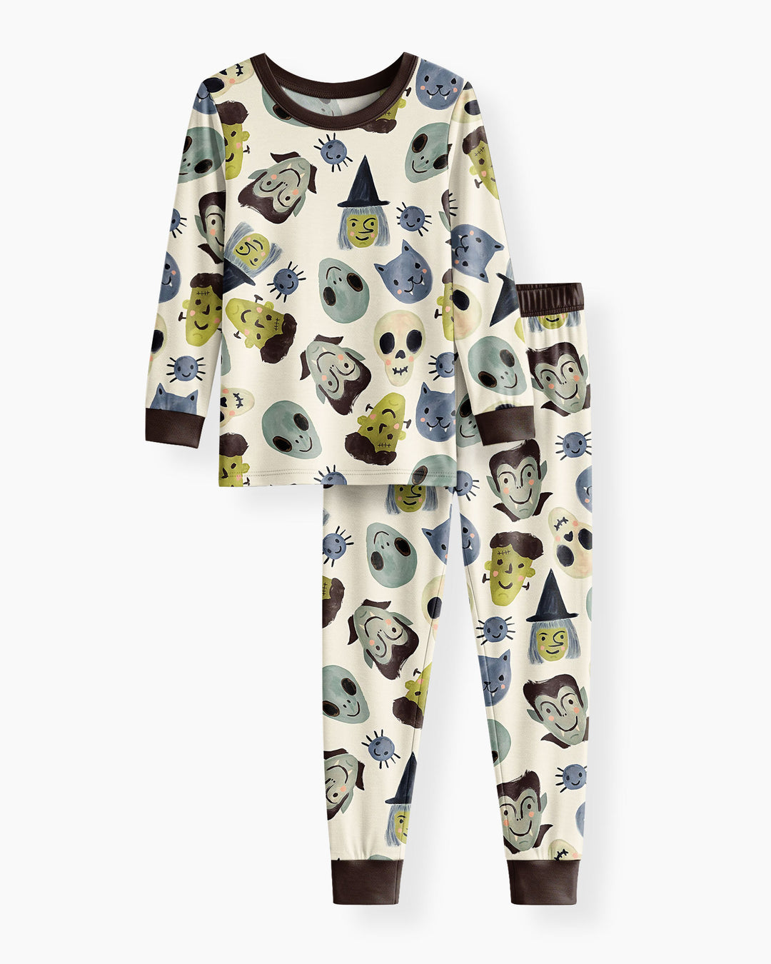 Halloween Face Bamboo Two Piece Long Sleeve Pyjamas Set