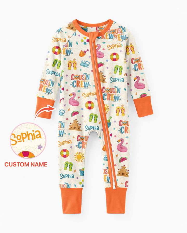 Custom Name Summer 2026 Cousin Crew Bamboo Convertible Zippy