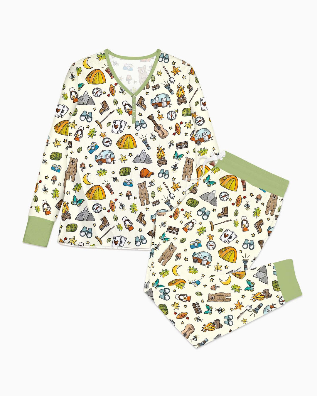 Love Camping Matching Family Bamboo Women Pajama Set