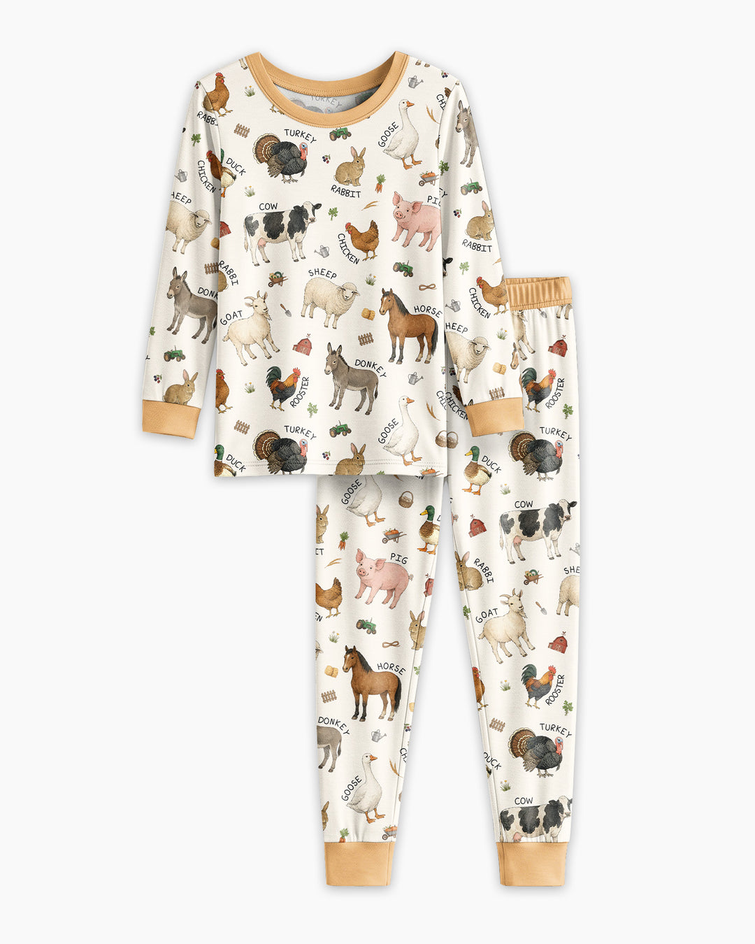 Barnyard Animals Bamboo Two Piece Long Sleeve Pajama Set