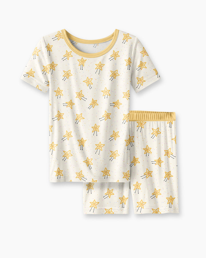 Template Bamboo Two Piece Short Sleeve Shorts Pyjamas Set
