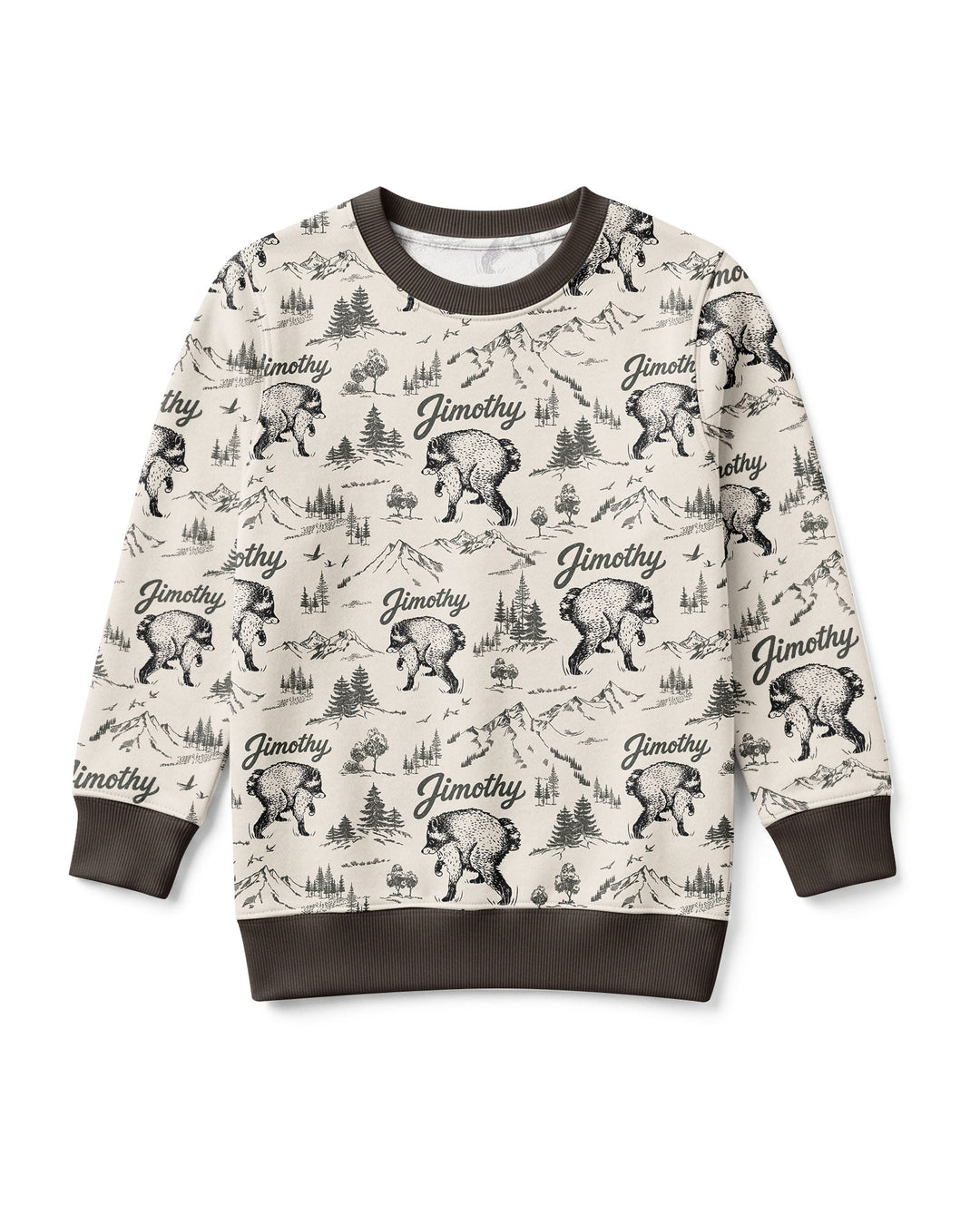 Vintage Jimothy Racoon Family Matching Bamboo Crewneck Sweatshirt