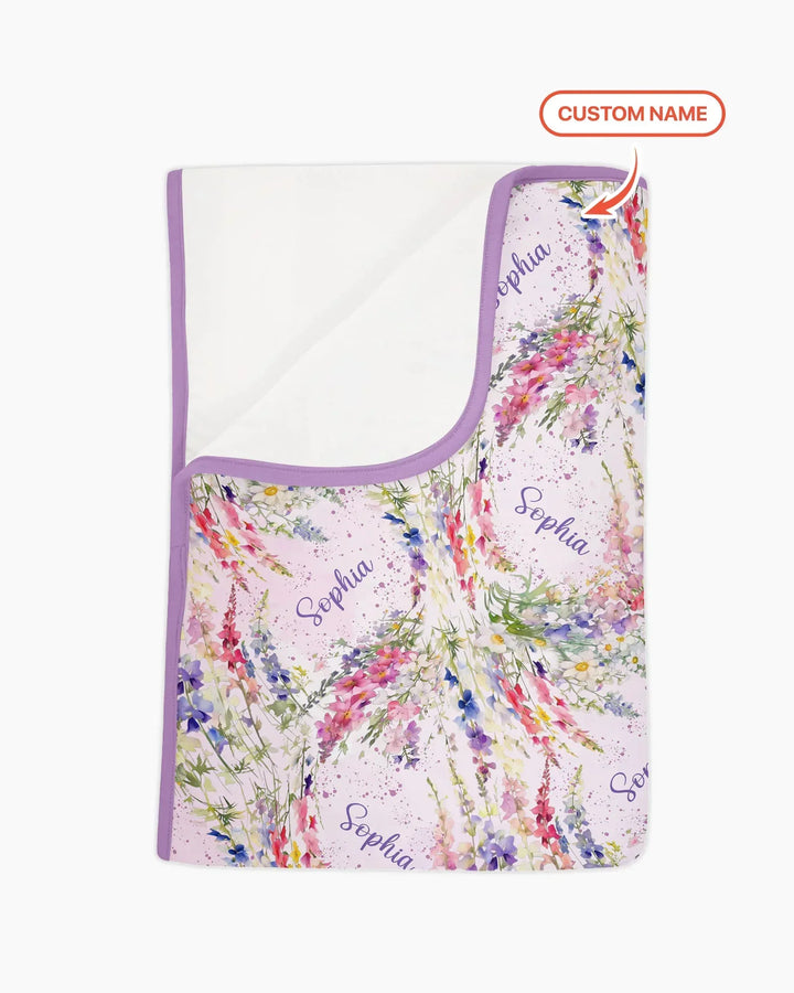 Custom Name Birth Month Flowers Bamboo Blanket