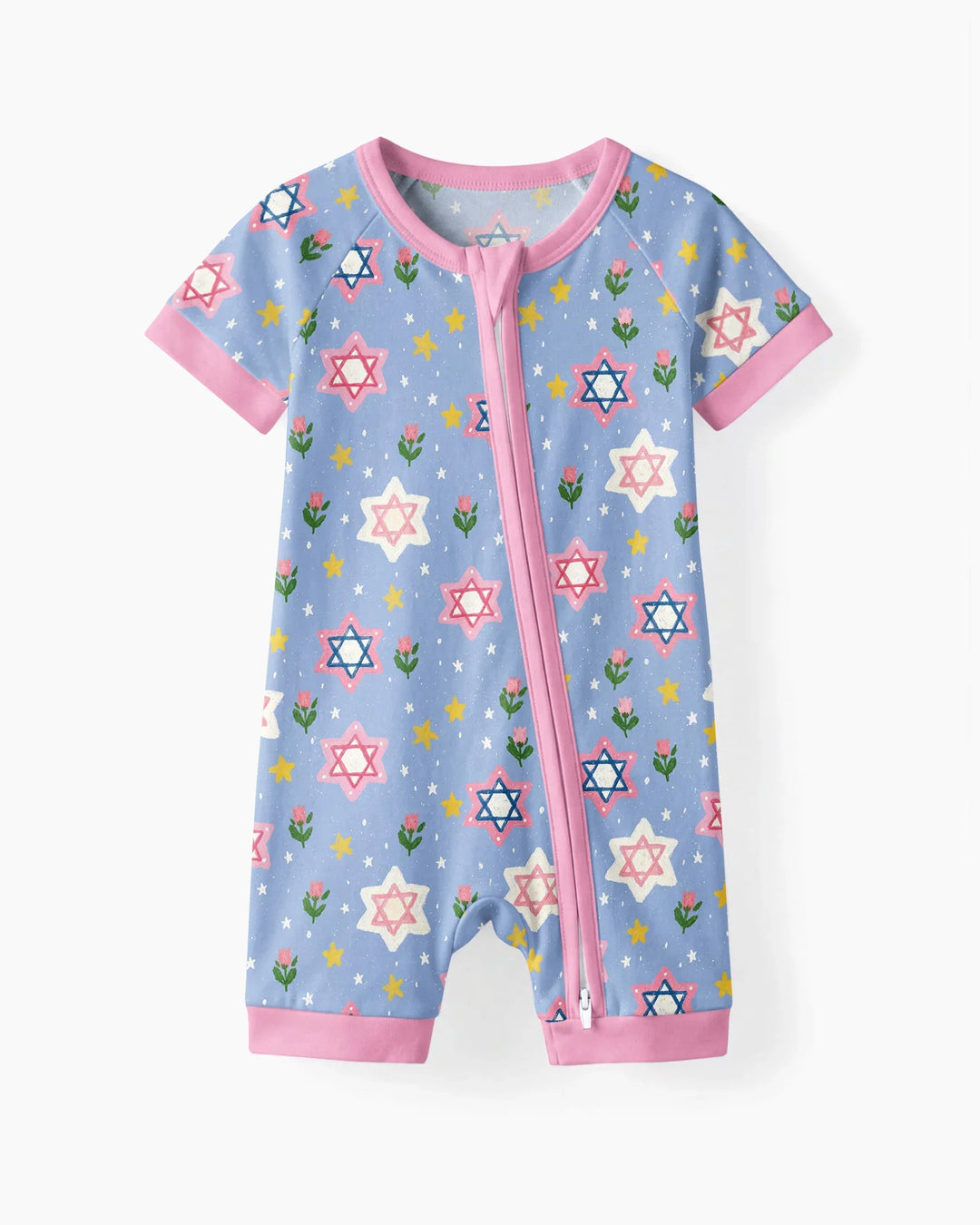Starry Bloom Blessings Family Matching Bamboo Shorty Zippy