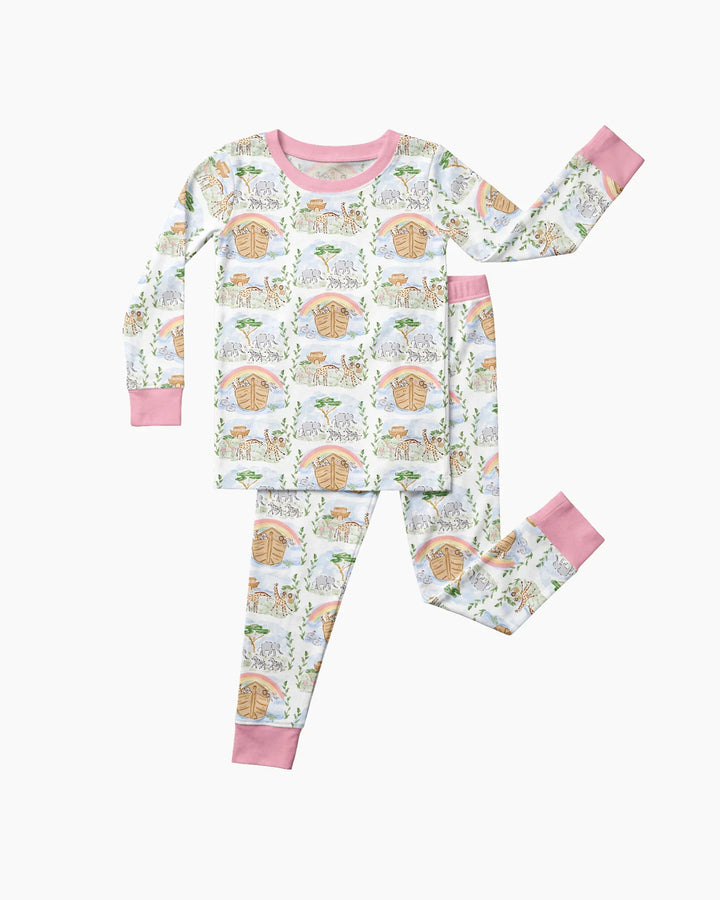 Noah And The Ark Bamboo Two Piece Long Sleeve Pajama Set