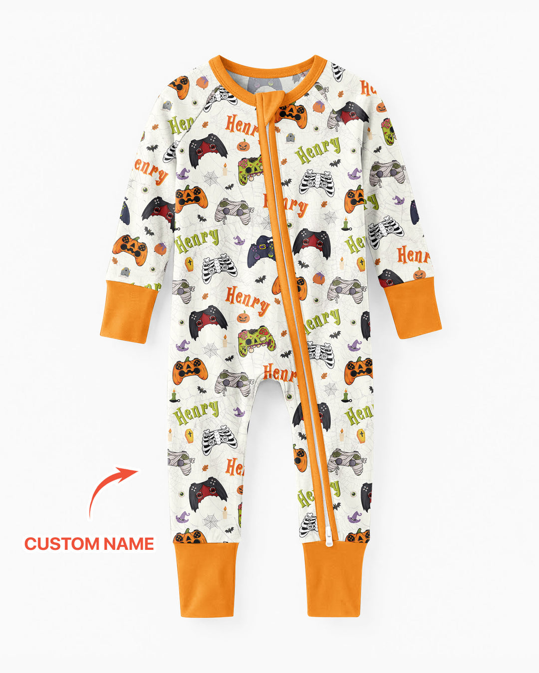 Custom Name Halloween Gaming Controllers Bamboo Convertible Zippy