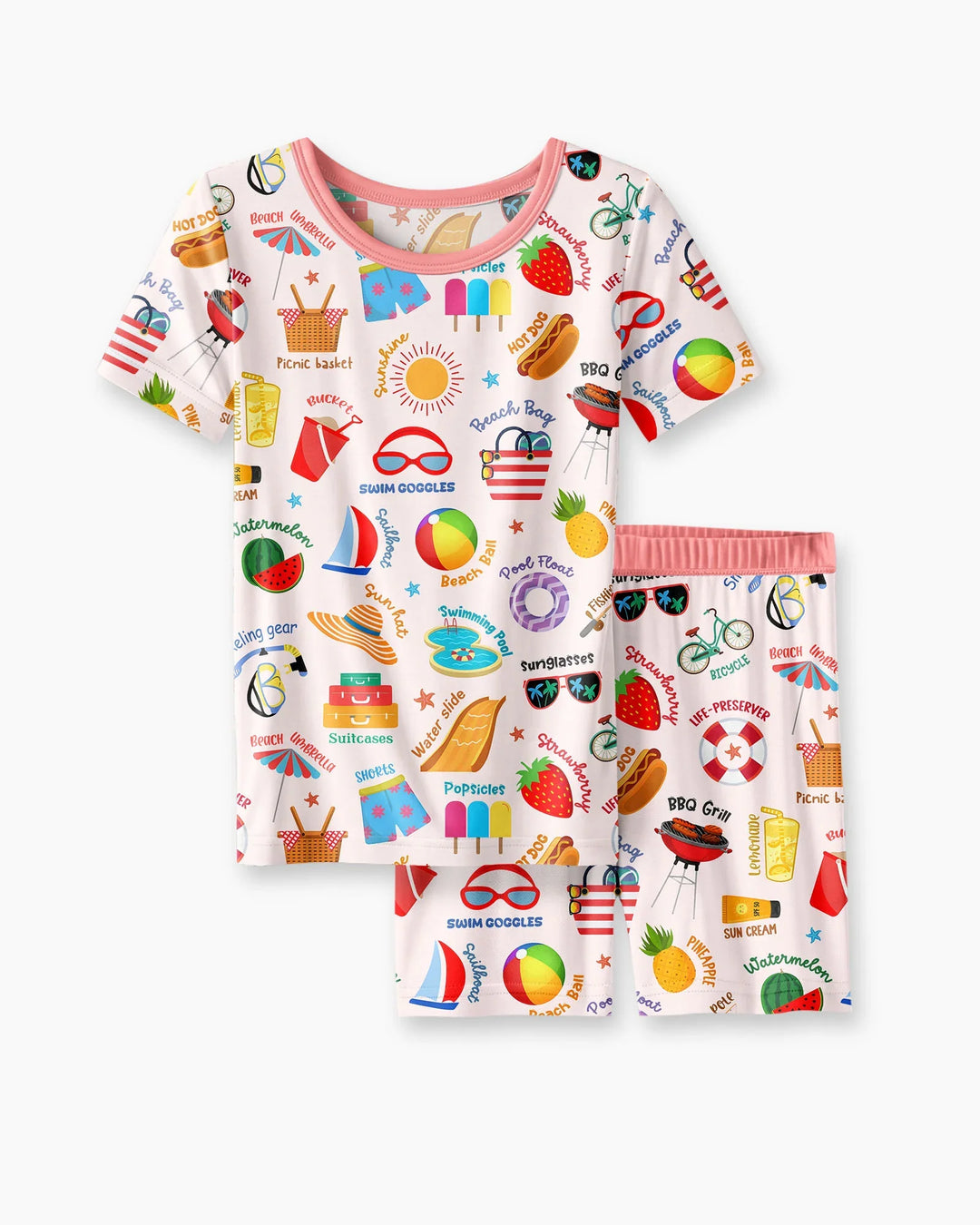 Love Summer Bamboo Two Piece Short Sleeve Shorts Pajama Set