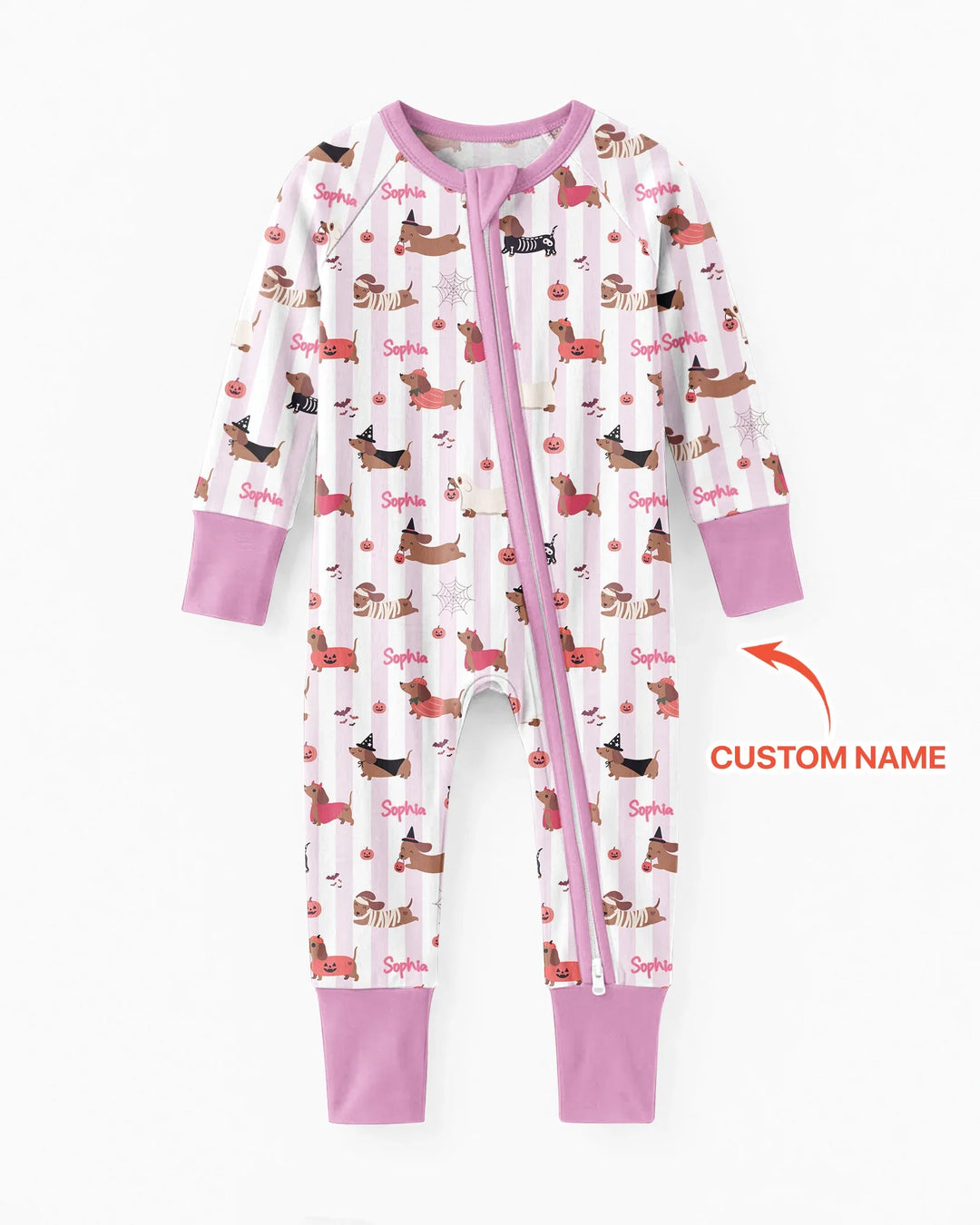 Custom Name Boo Crew Halloween Dachshund  Bamboo Convertible Zippy