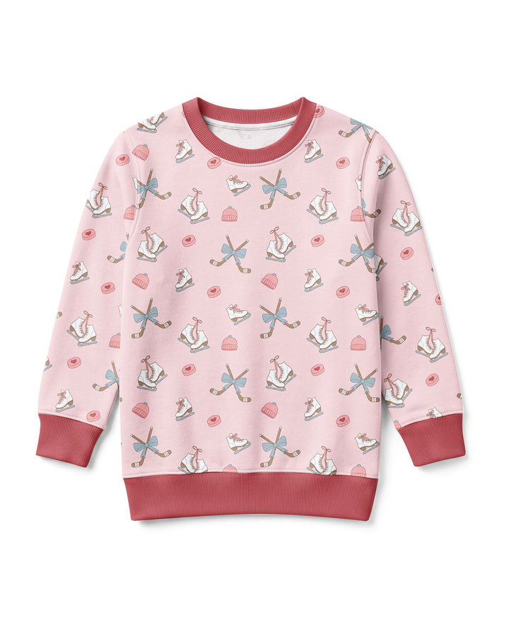 Girly Hockey PinkBamboo Crewneck Sweatshirt