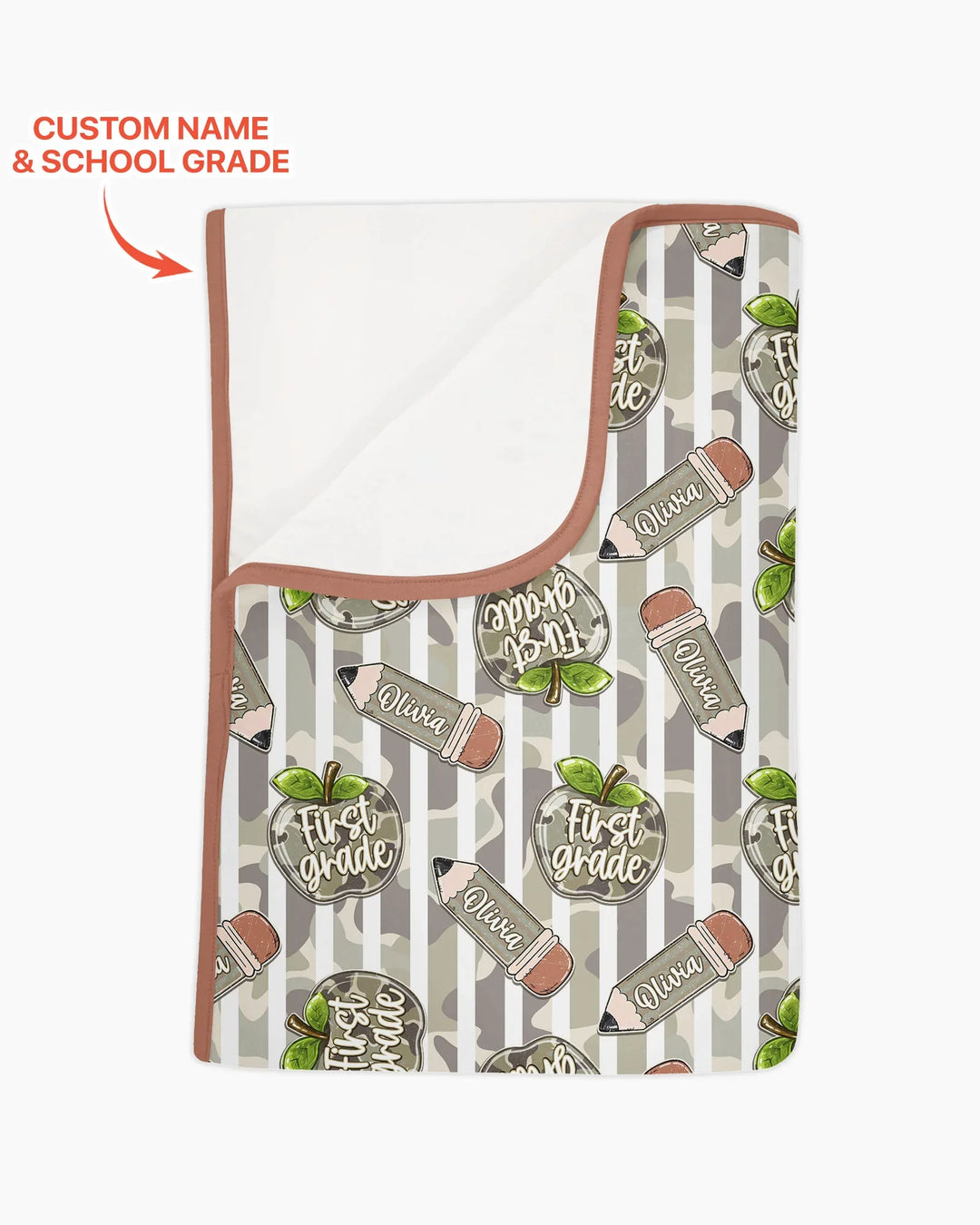 Custom Name Camo Apple Days Bamboo Blanket