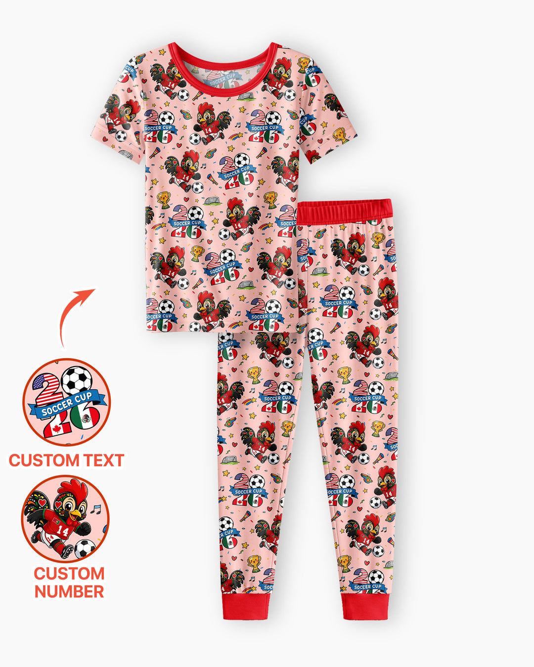 We Are The Champions Soccer Cup 2026 Bamboo Two Piece Short Sleeve Pajama Set