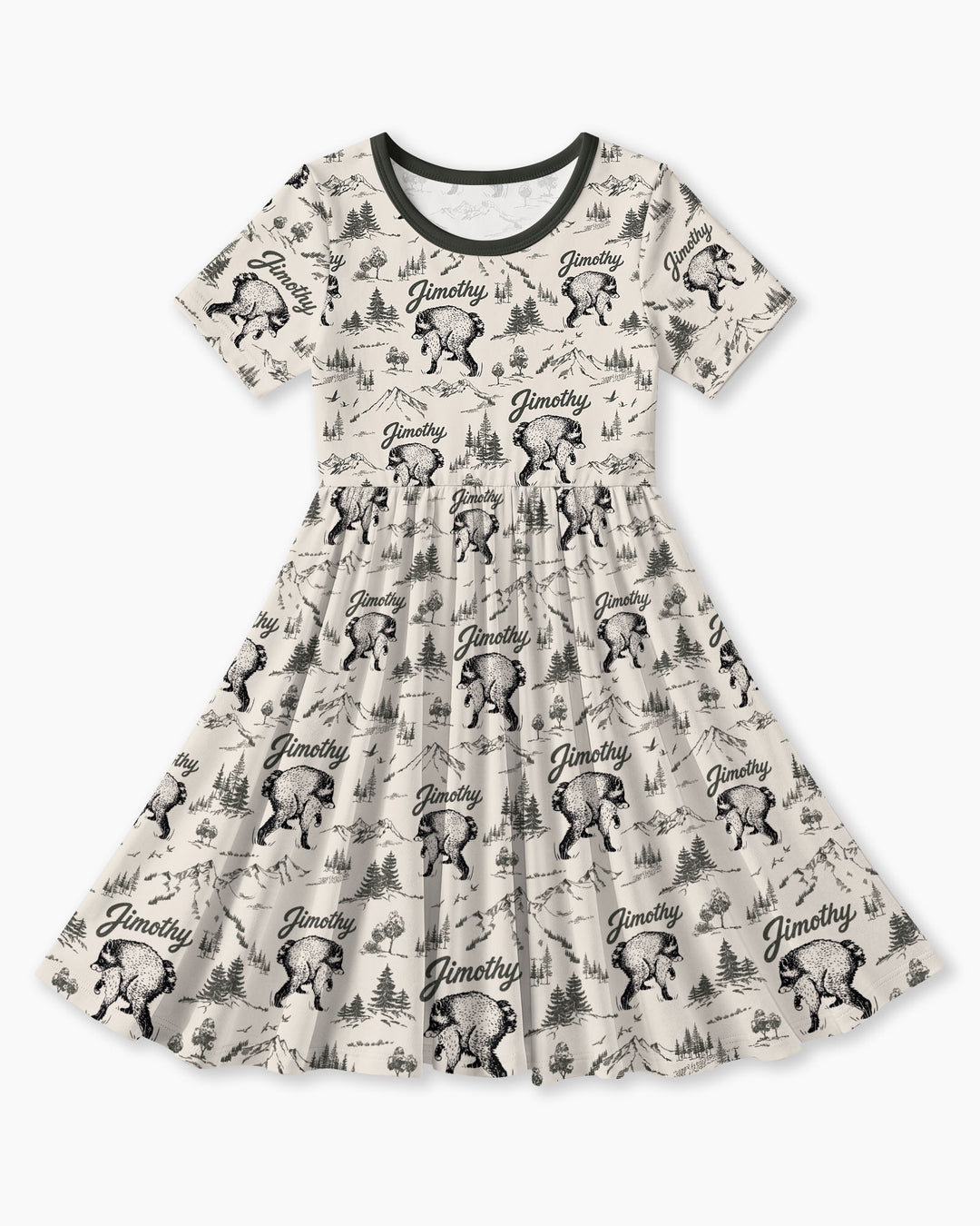 Vintage Jimothy Racoon Family Matching Bamboo Twirl Dress