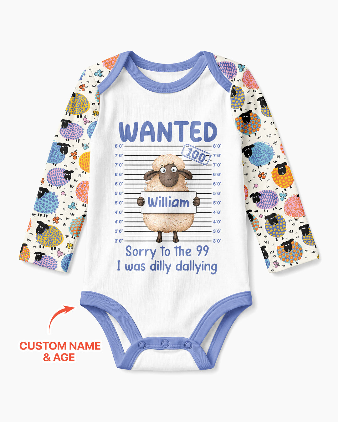 The Lost Sheep Custom Name Bamboo Bodysuit