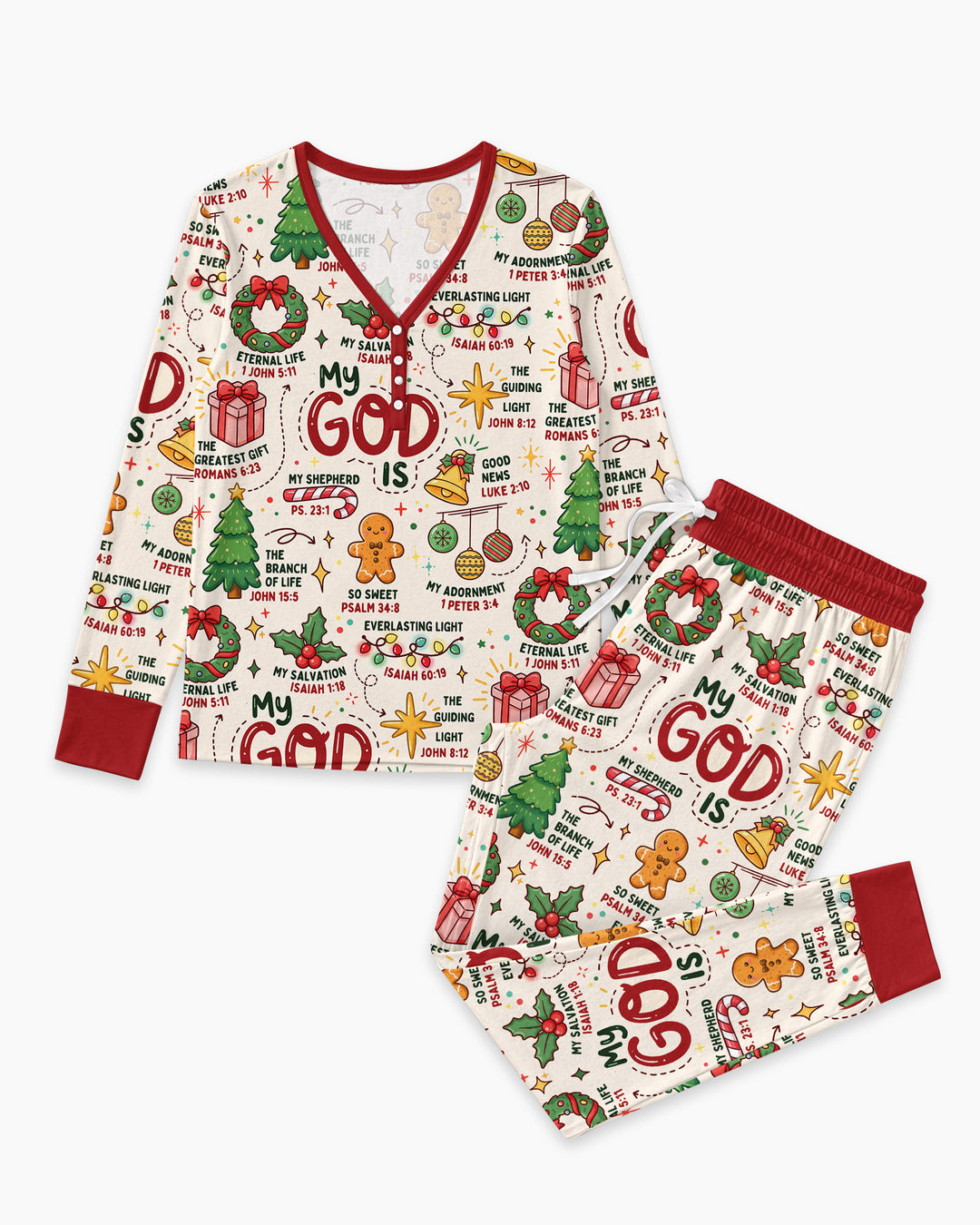 Christmas My God Is Bamboo Women Pajama Set