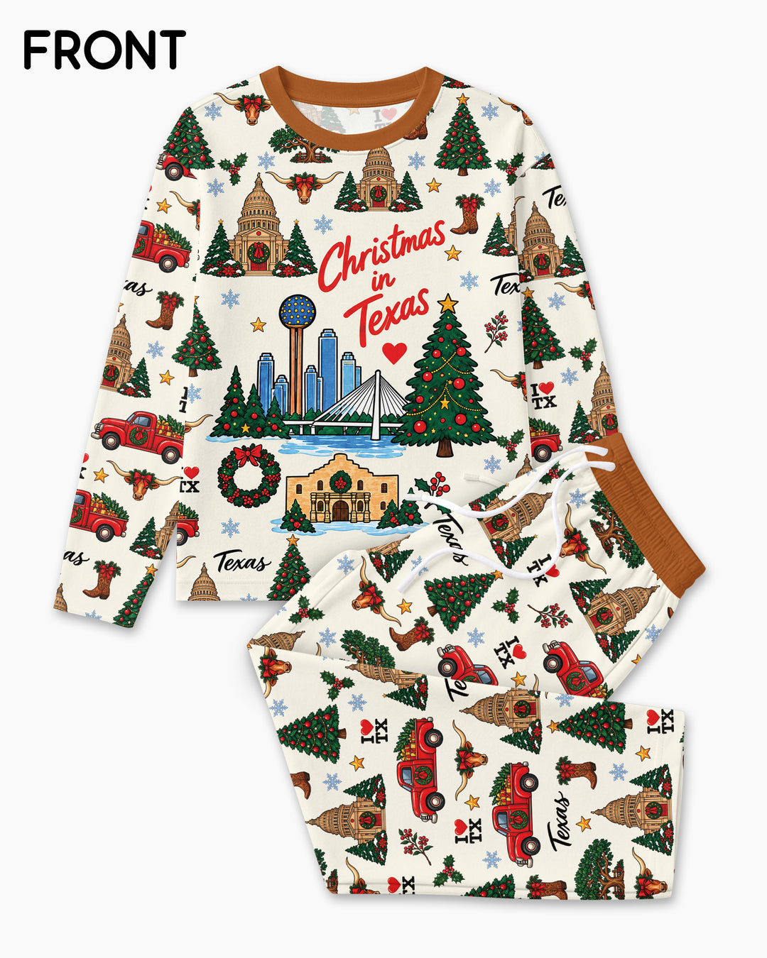 Christmas In Texas Bamboo Men's Pajama Set